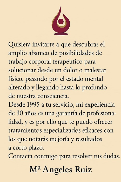 Técnica especialista en naturopatía Carta presentación. Marian Inn. Masajes Vitoria-Gasteiz